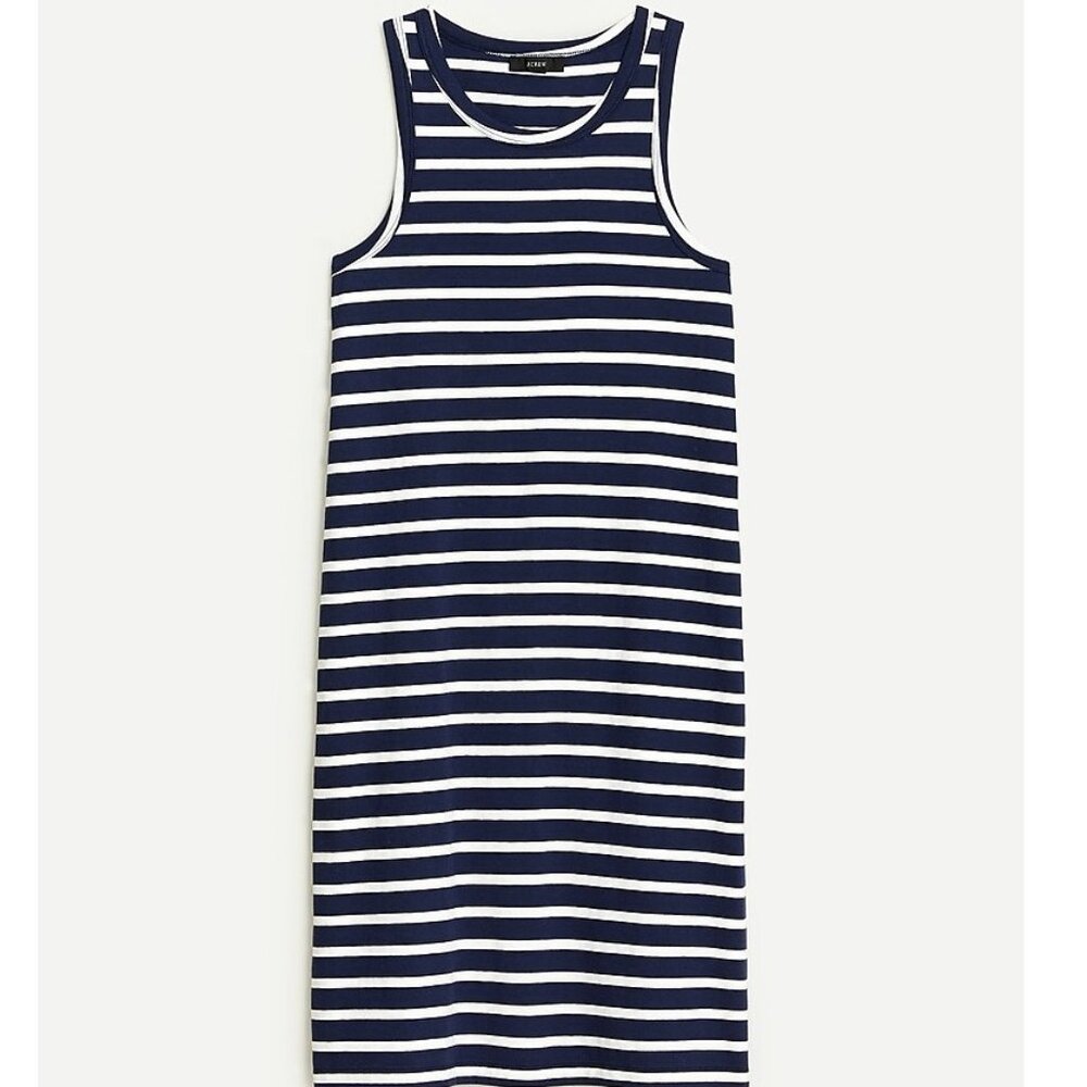 J. Crew Knit Cutaway Mini Dress in Navy/White Stripe - size L